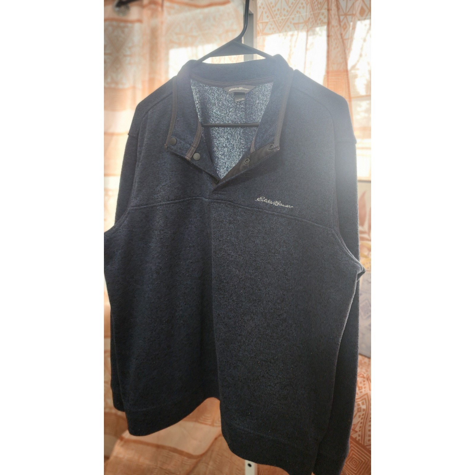Eddie Bauer Navy Blue Knit Pullover Mock Neck Sweater Men's Xl